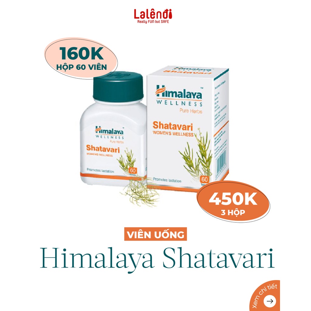 Viên uống HIMALAYA SHATAVARI hỗ trợ cân bằng nội tiết tố, làm đẹp da, điều hòa kinh nguyệt hộp 60 viên Lalendi Store