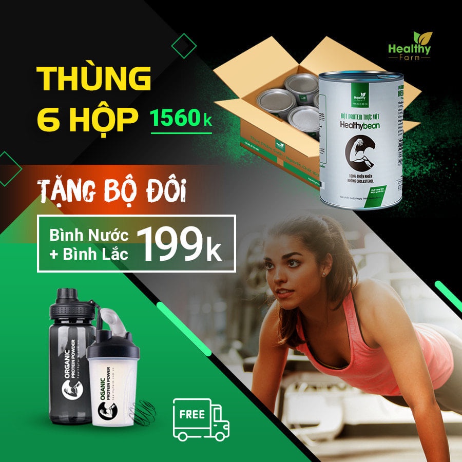 "GIÁ SỐC" -1 Thùng 6 Hộp Protein Thực Vật Healthy Bean