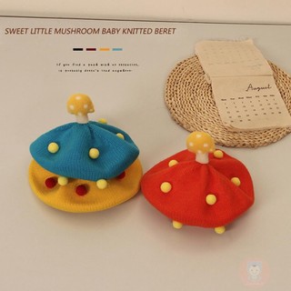 Laa6-dễ thương Mũ nồi nấm tập đi Mũ beanie dệt kim ấm áp mùa đông