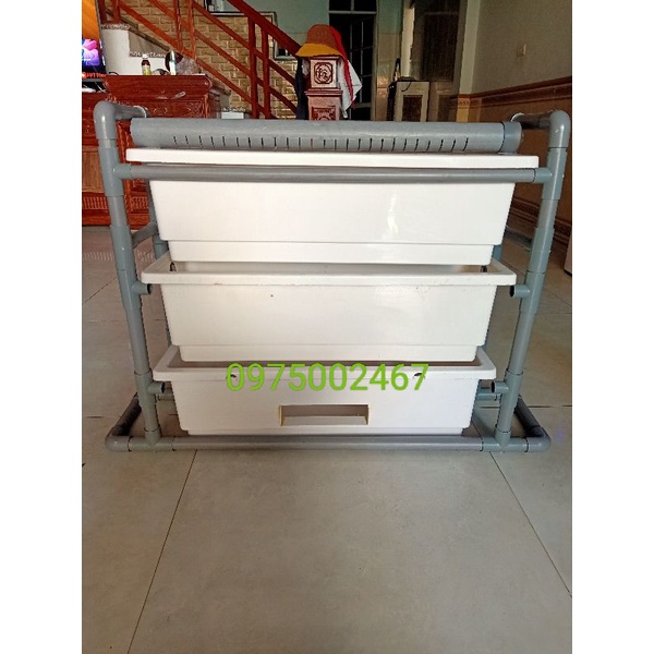 Baki lọc hồ cá, lọc dàn mưa kt 1 khay 60 x 20 x 16 gồm khung đỡ và ống mưa