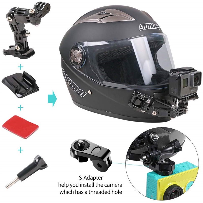 Bộ Giá Đỡ Camera Hành Trình GoPro Hero 11 10 9 8 7 6 5 4 Xiaomi Yi Gắn Mũ Bảo Hiểm Xe Mô Tô