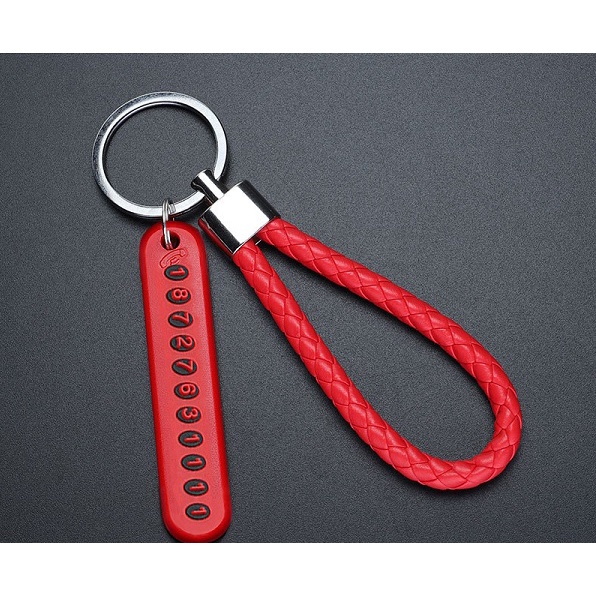 Móc khóa kèm bảng số điện thoại có thể làm quà tặng móc trên balo , túi xách , xe