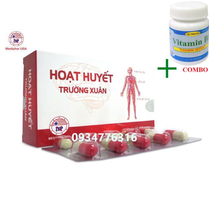 Combo Vitamin B1 chai 100 viên+ HOẠT HUYẾT TRƯỜNG XUÂN-Giúp bổ huyết, tốt cho sức khỏe