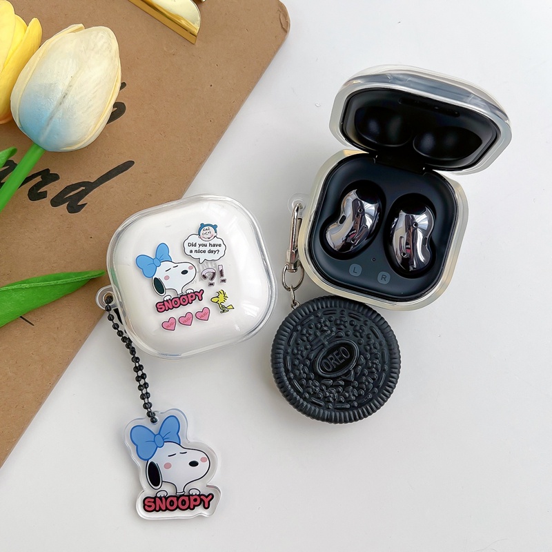 Vỏ Bảo Vệ Hộp Sạc Tai Nghe Samsung Galaxy Buds 2 / Buds Live / Buds FE / Buds2 Pro / Buds Pro Hình Chú Mèo / Bông Hoa Xinh Xắn