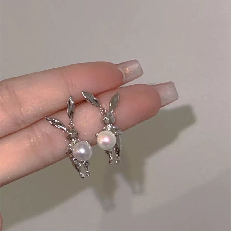 Bông Tai Mạ Bạc 925 Hình Thỏ Dễ Thương Thời Trang Thu Đông