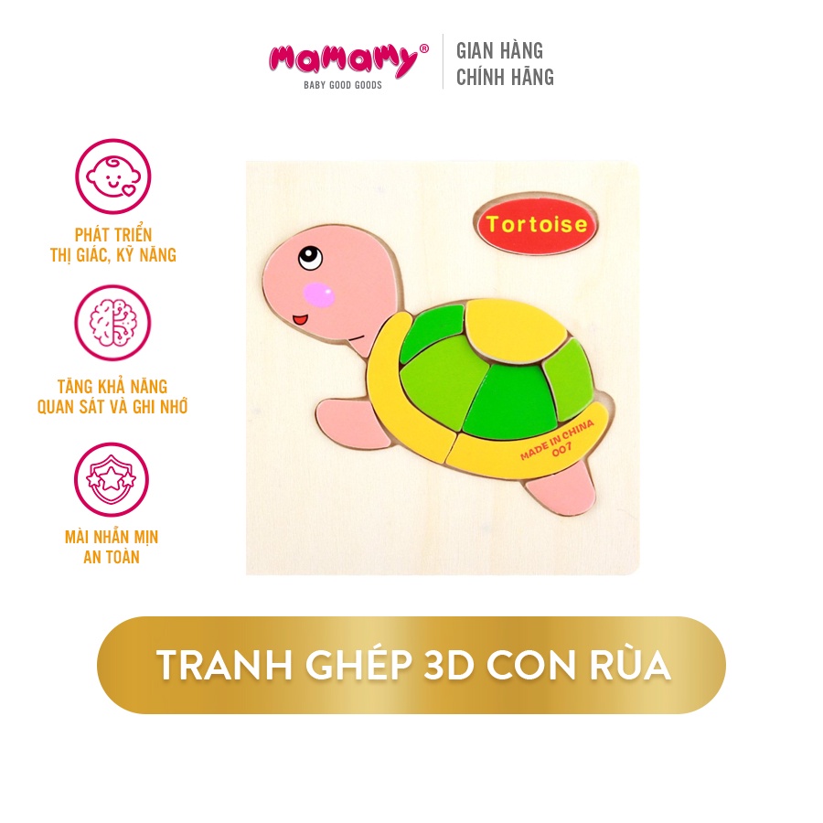 [Quà Tặng] Tranh ghép 3D con rùa Mamamy