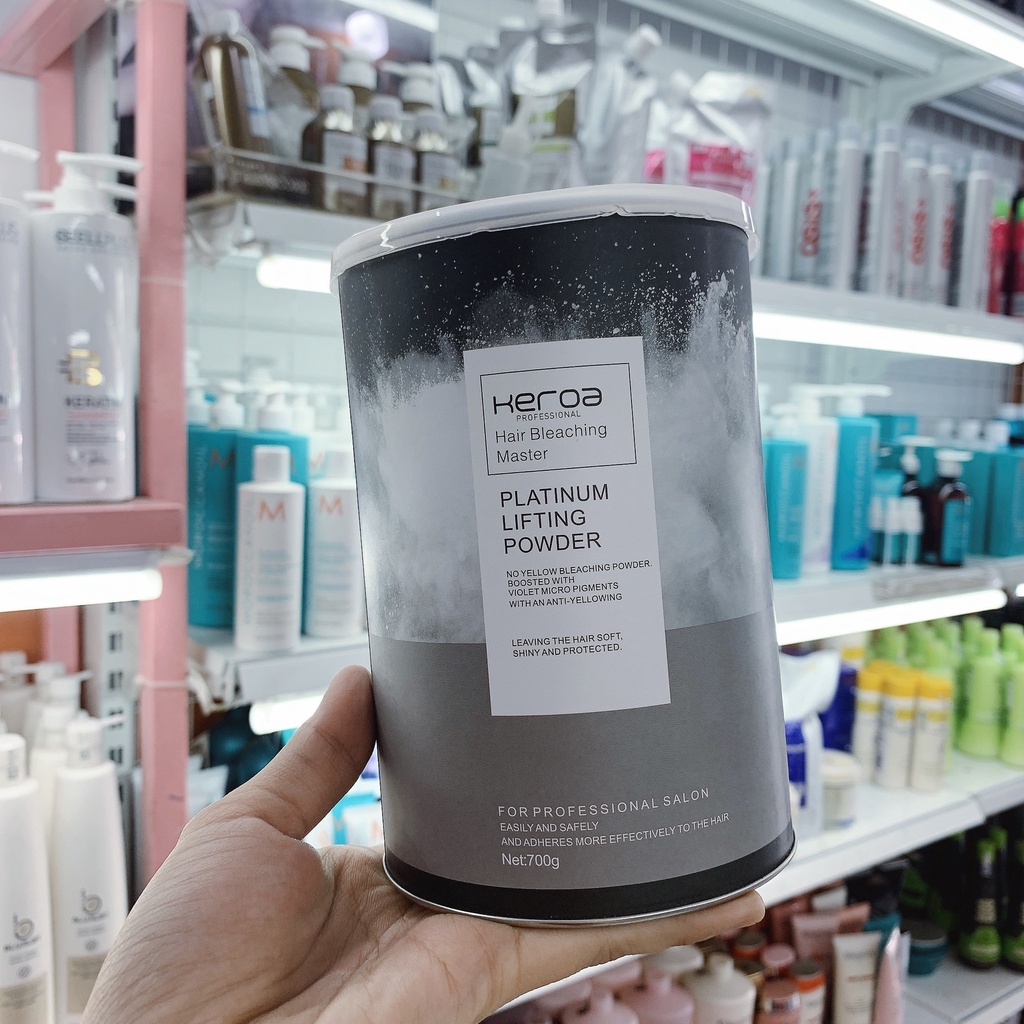 Bột tẩy tóc Keroa lên tông 9,10 màu xanh và trắng 700g