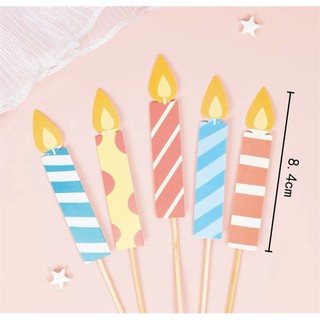 Set 5 que cắm giấy nến sắc màu mới