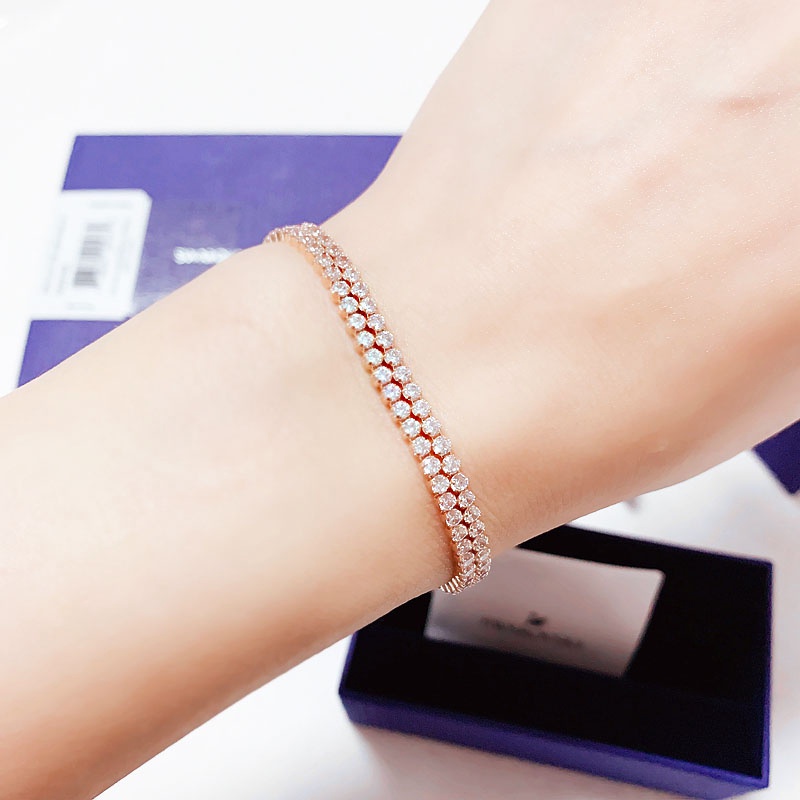 Vòng Tay Pha Lê Hai Hàng Kèm Hộp Quà