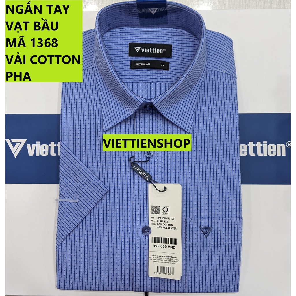 (1368 SS) ÁO SƠ MI VIỆT TIẾN NGẮN TAY KẺ SỌC