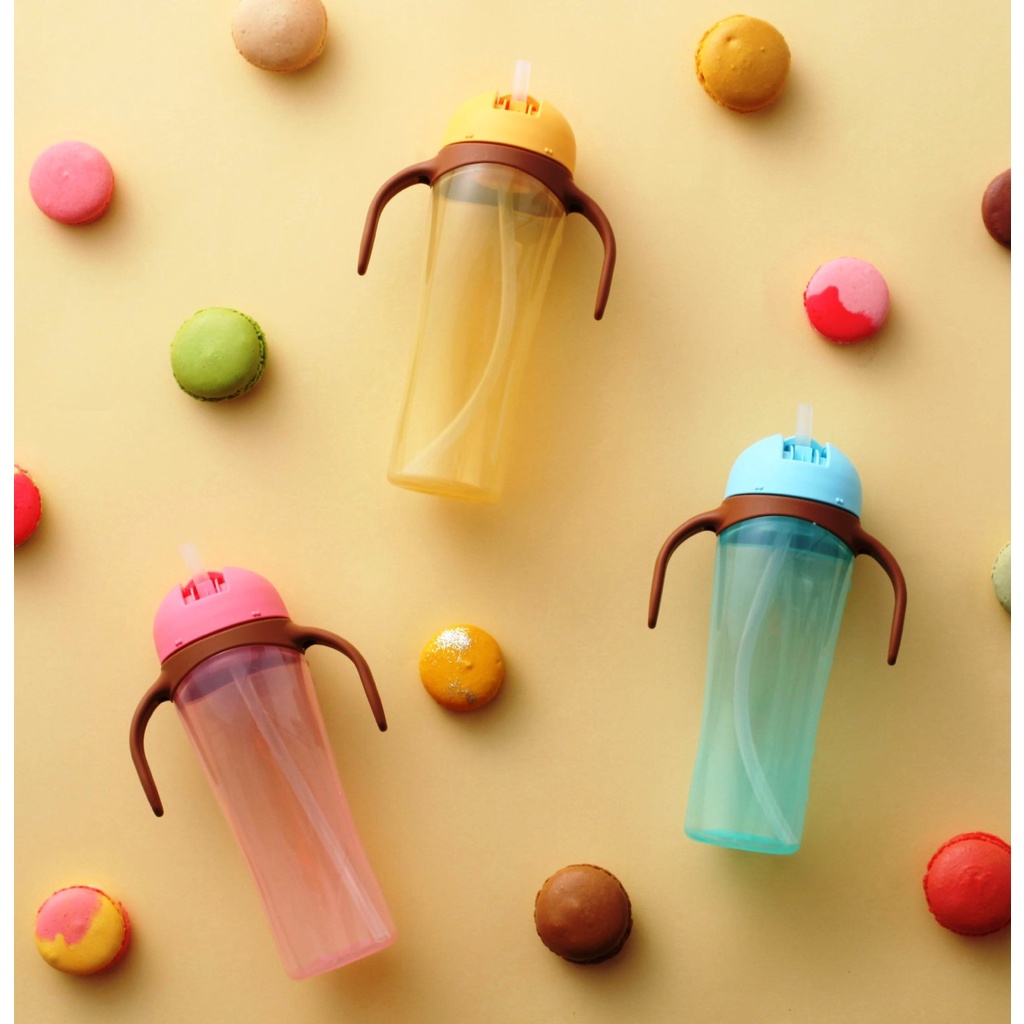 Bình uống nước ống hút Pigeon Nhật có tay cầm 150ml và 330ml