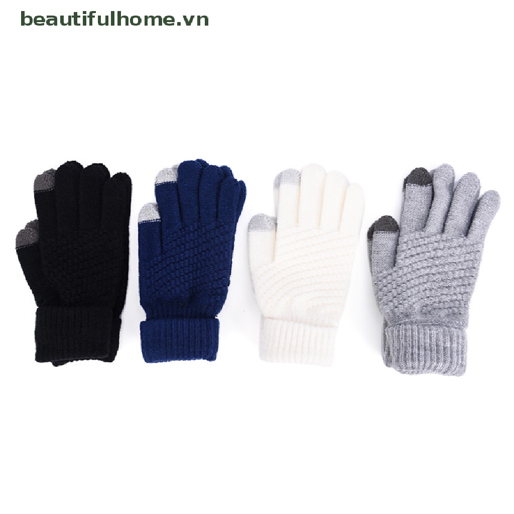 Găng Tay Len Giữ Ấm Mùa Đông Có Thể Sử Dụng Màn Hình Cảm Ứng Dành Cho Nam Nữ