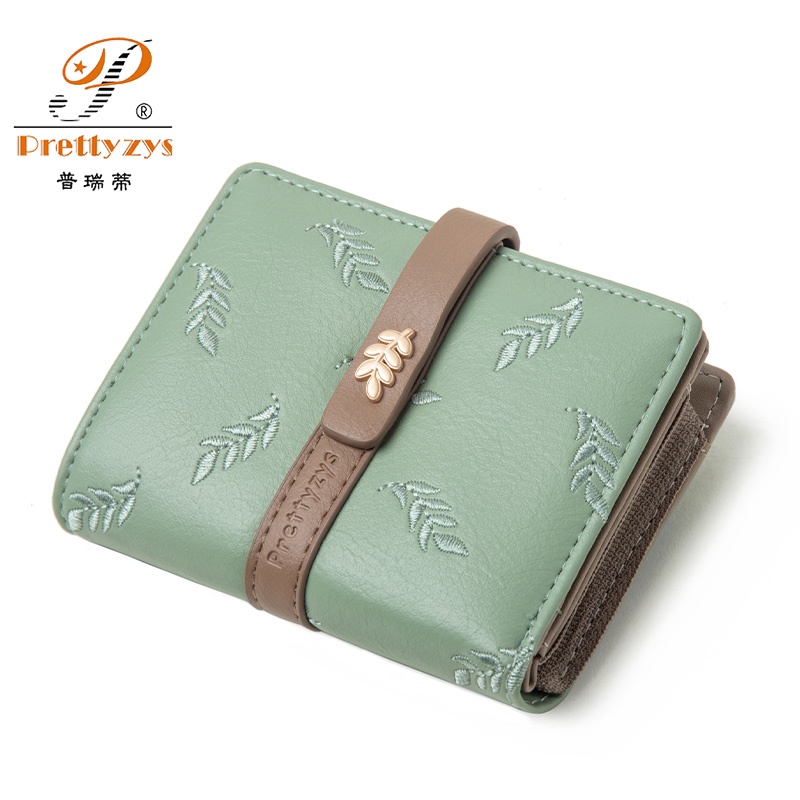 Ví Nữ Ngắn In Hoa Thời Trang Thanh Lịch Giá Đỡ