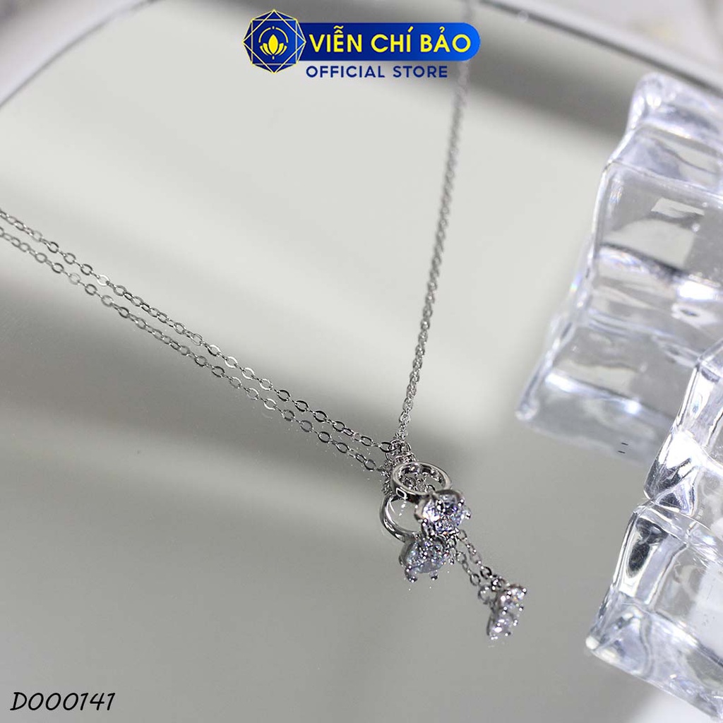 Dây chuyền bạc nữ mặt nhẫn đính đá chất liệu bạc 925 thời trang phụ kiện trang sức Viễn Chí Bảo D000141