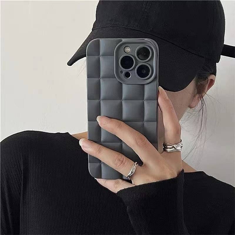 Ốp điện thoại kẻ ô vuông đơn giản phổ biến thích hợp cho Iphone13pro14max Apple 12 11 Xrxs 7p8p xQMD