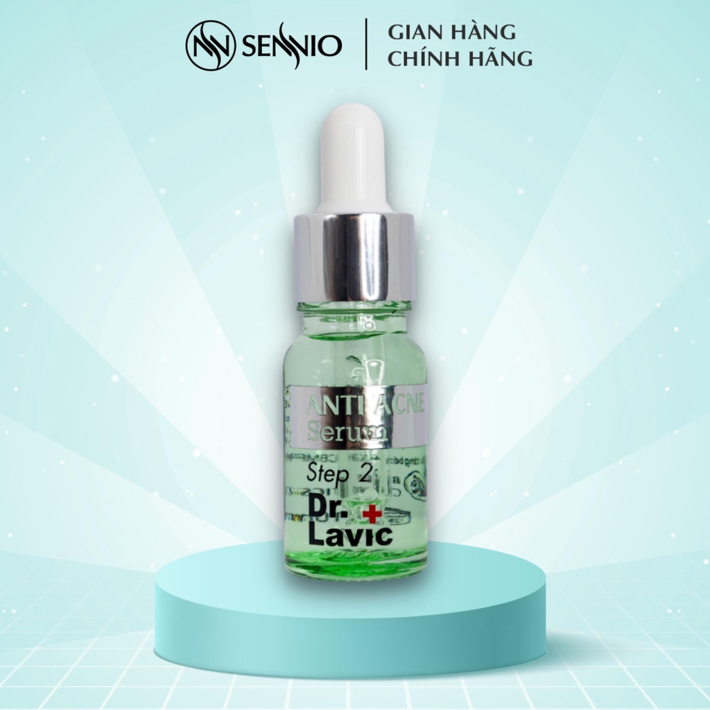 Serum dưỡng da Dr.Lavic Anti Acne Serum Step 2 loại bỏ mụn trắng da công nghệ USA 10ml DR904
