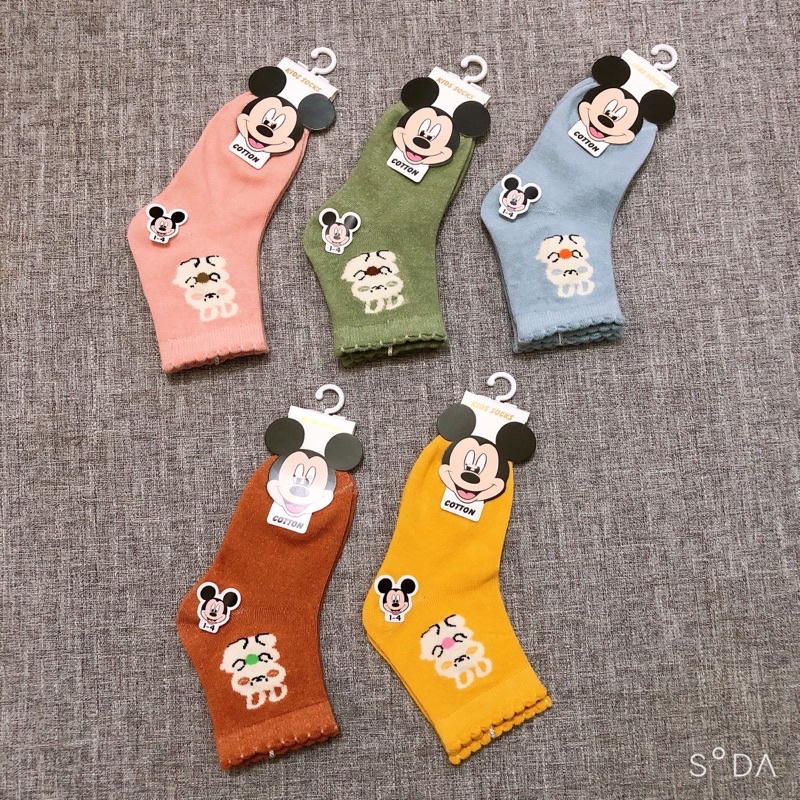 Set 3 đôi tất mickey cho bé trai, bé gái đủ size 1-12 tuổi