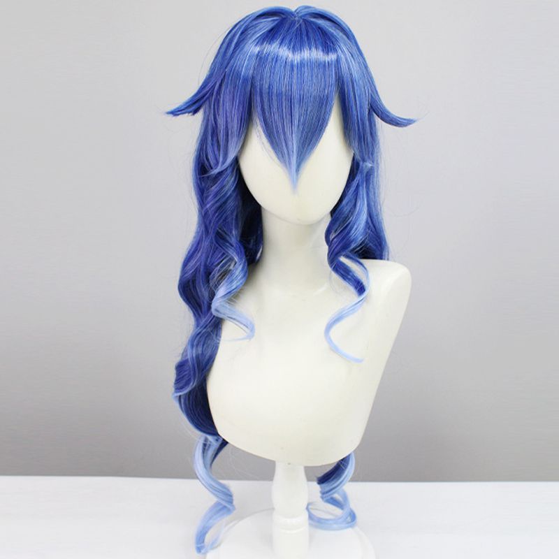 Genshin Impact Layla Cosplay Wig Blue Long Curly Hair Halloween Carnival Props girl gift