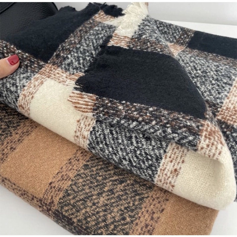 [HÀNG CÓ SẴN] K15 - Khăn quàng cổ kẻ sọc to phối màu nam nữ unisex phong cách Hàn Quốc