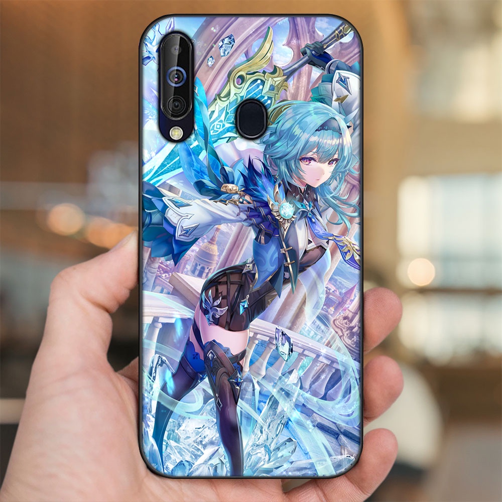 Ốp lưng Samsung A8s, A60, M30 viền đen in hình Eula Genshin Impact