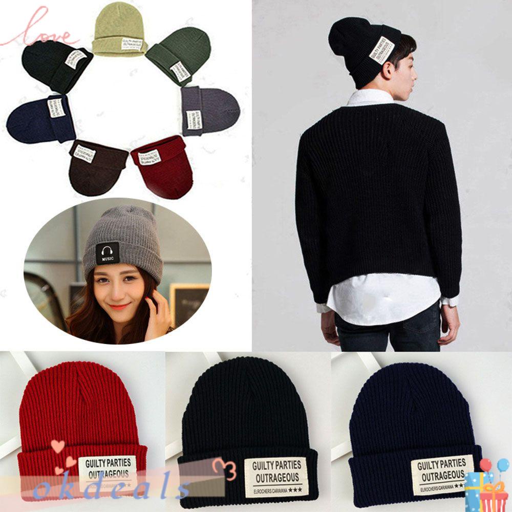 Mũ Beanie Dệt Kim Màu Trơn Dễ Thương Cho Nam Và Nữ