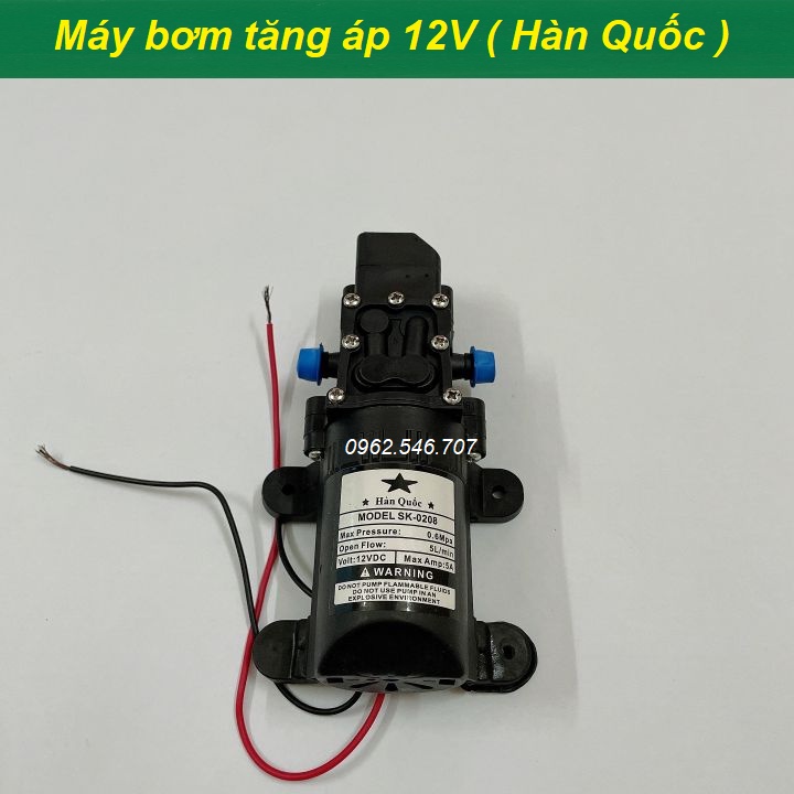 Máy bơm nước mini 12V áp lực cao Lưu lượng nước 5L phút tự động ngắt bơm sử dụng làm máy rửa xe và các khu vườn cây cảnh