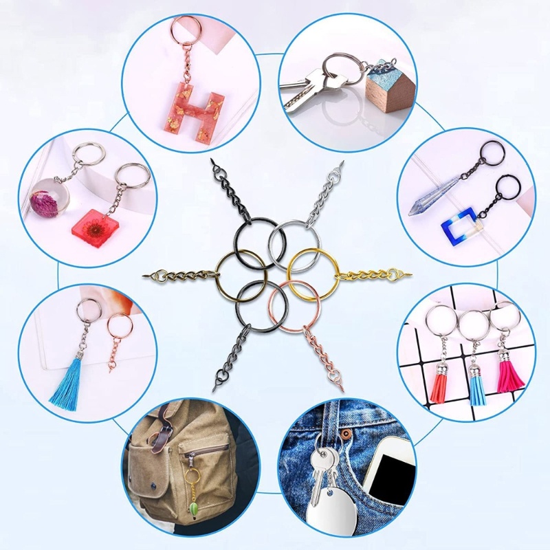 Sa Set 100 Vòng Sắt 25mm 6 Màu Làm Móc Khóa