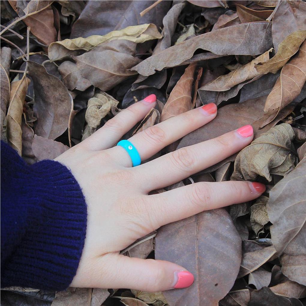 Bộ 10 Túi Nhẫn Silicone Phối Kim Loại Bản Rộng 5 7mm Siêu Nhẹ Co Giãn Tốt Di Động Tiện Dụng Cho Nữ