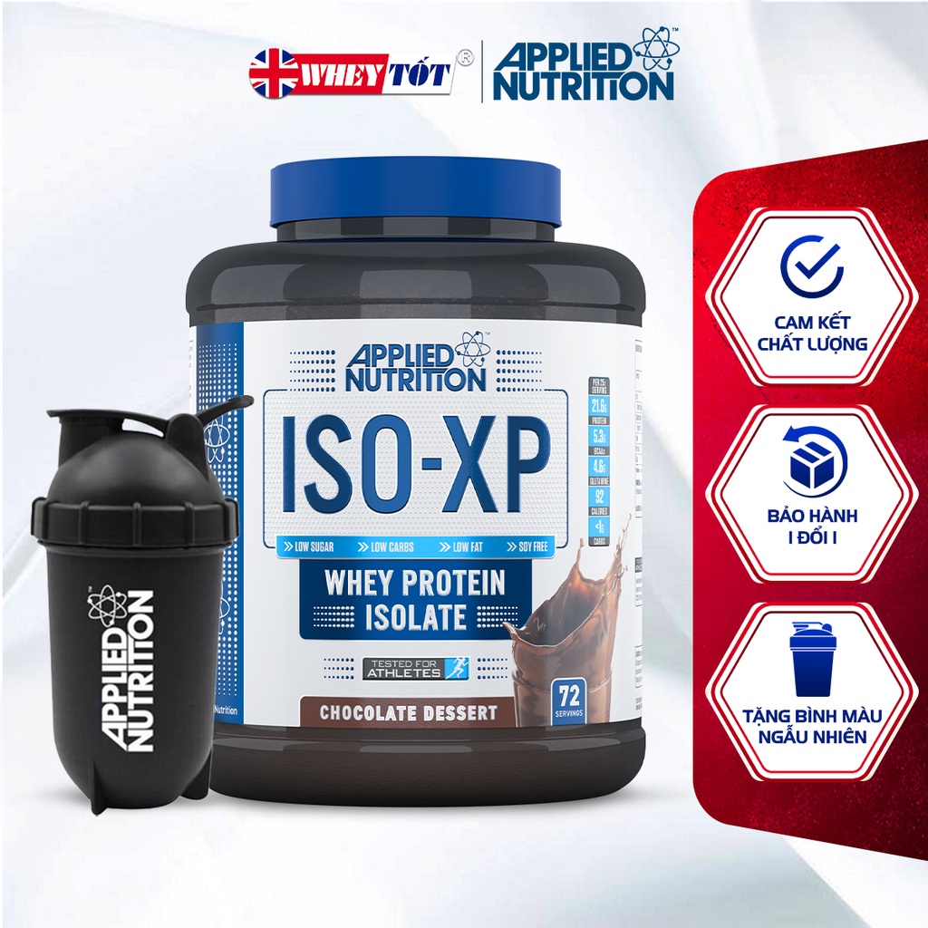 Tặng bình lắc - Bột Whey Protein tinh khiết Isolate Applied Nutrition Iso Xp tăng cơ giảm mỡ 1.8kg