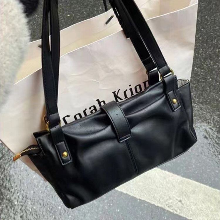 Túi Đeo Vai Màu Đen Thời Trang Cao Cấp Phong Cách retro Cho Nữ