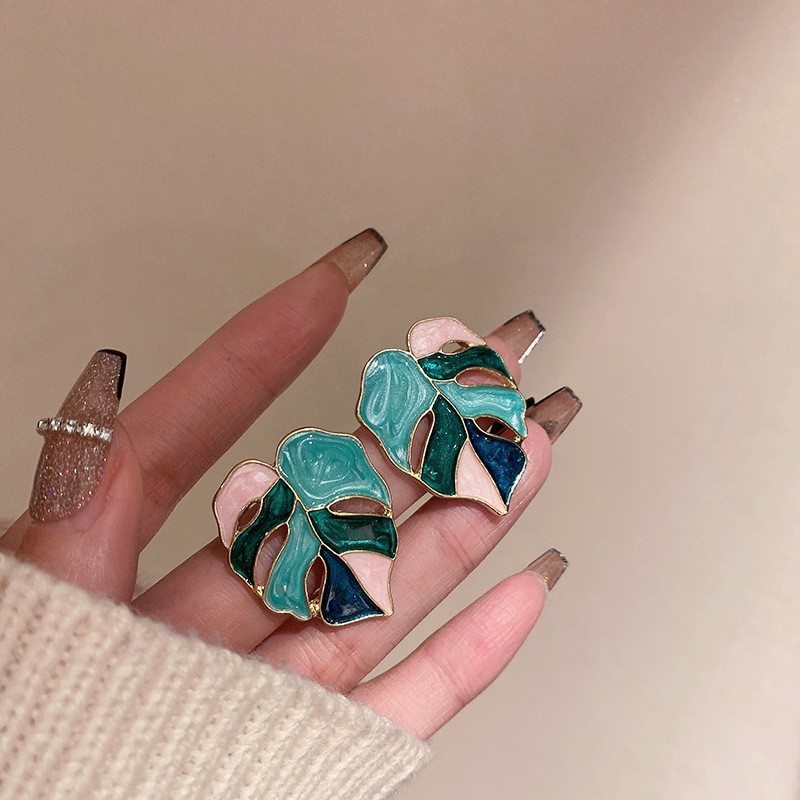 1 Đôi Bông Tai Acrylic Họa Tiết Da Báo Màu Sắc Thời Trang