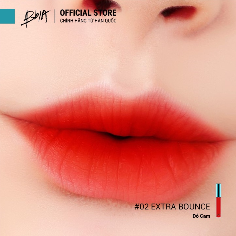 Son Kem Lì Bbia Last Velvet Lip Tint - 02 Extra Bounce 5g (Màu Đỏ Cam)