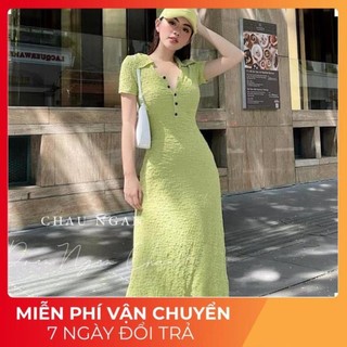 𝗩𝗶𝗱𝗲𝗼 𝗔̉𝗻𝗵 𝗧𝗵𝗮̣̂𝘁 ✔ váy body len mongtoghi xòe đuôi cá cúc ngực dáng dài