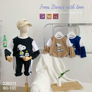 Bộ thu đông dài tay Bernie họa tiết Snoopy cho bé