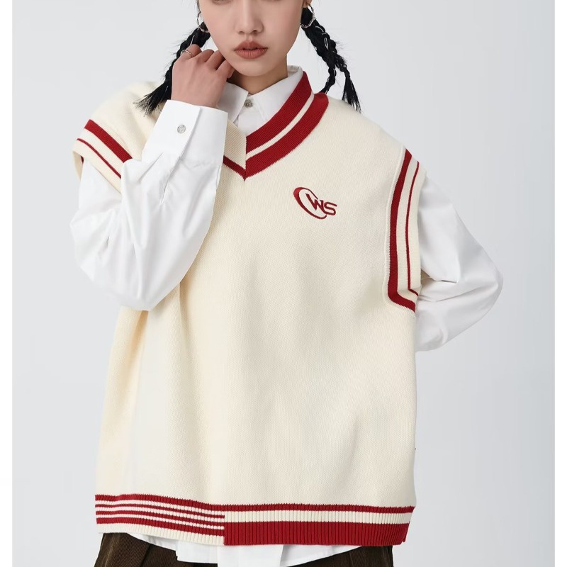 Áo Sweater Không Tay Kẻ Sọc Màu Tương Phản Phong Cách Hàn Quốc Thời Trang Mùa Thu Mới 2022 Cho Nam