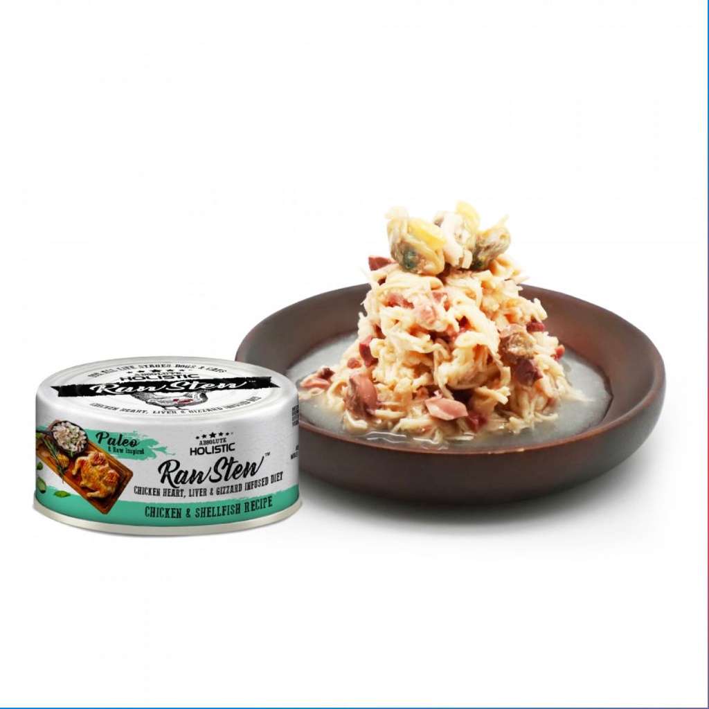 Pate Thức Ăn Ướt Cho Chó/Mèo Vị Gà Absolute Holistic - Raw Stew - Lon 80Gr