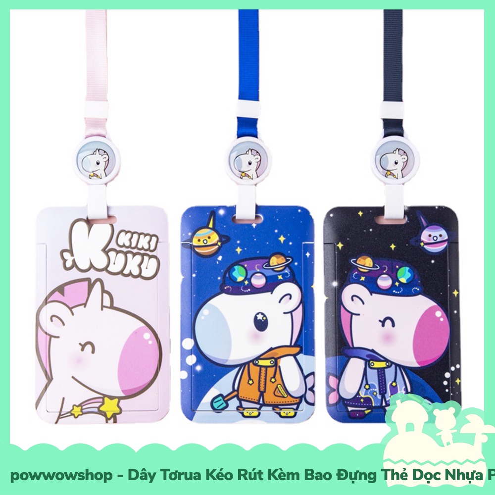 [Sẵn VN - Hỏa Tốc] Dây Vải Tơrua Kéo Rút Kèm Bao Đựng Thẻ Nhân Viên Dọc Nhựa PC Phong Cách Unicorn Color B&amp;G