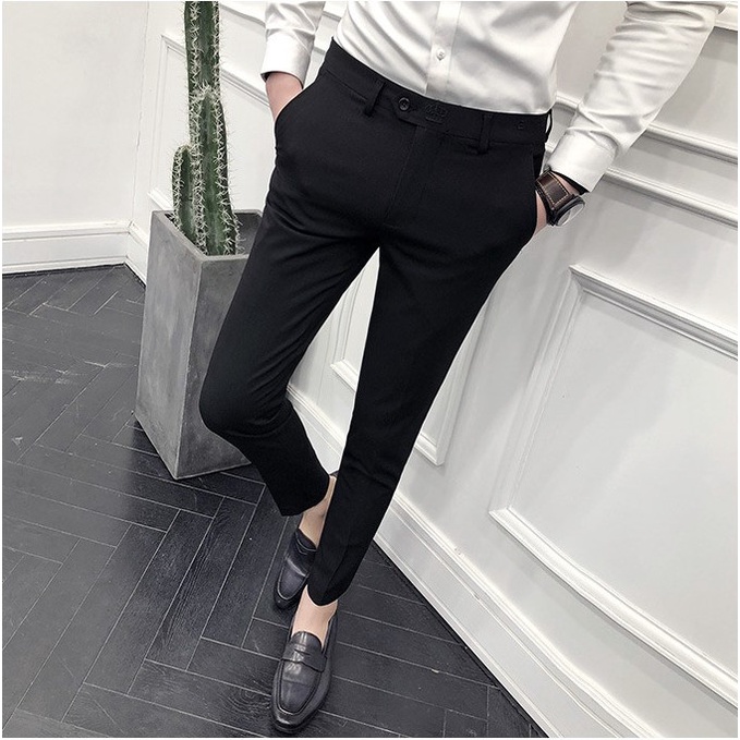 Quần vải nam Kojiba cao cấp dáng slimfit ống côn phong cách Hàn Quốc-Công sở chuẩn from giữ dáng vải chống nhăn,xù,phai