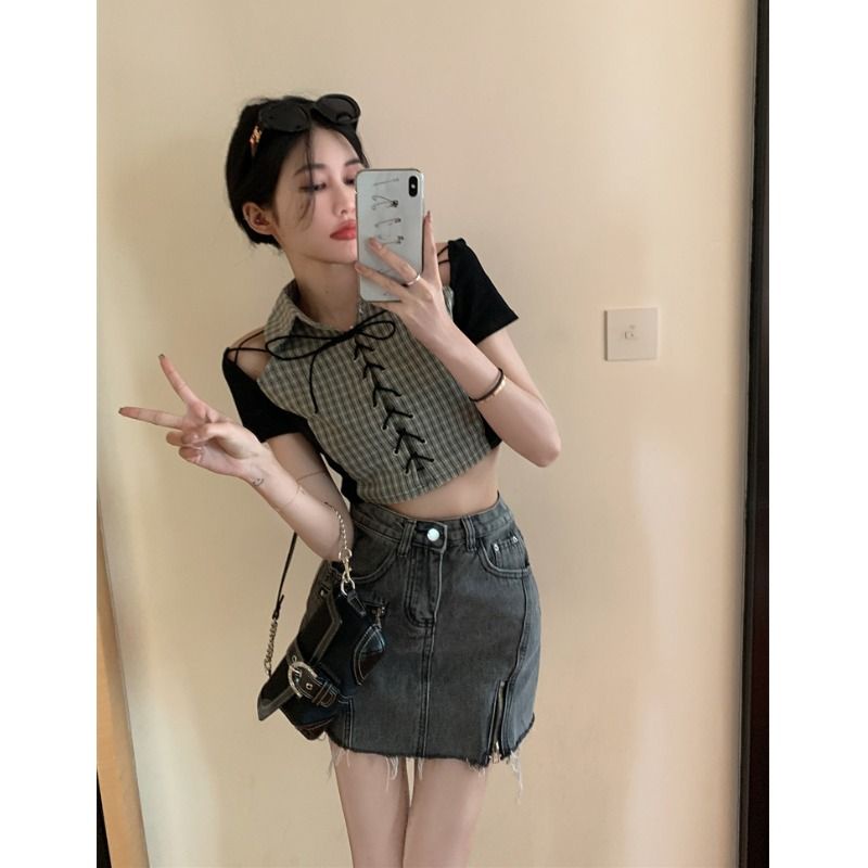 Áo croptop Tay Ngắn Thiết Kế Mới Năng Động Thời Trang Mùa Hè Dành Cho Nữ
