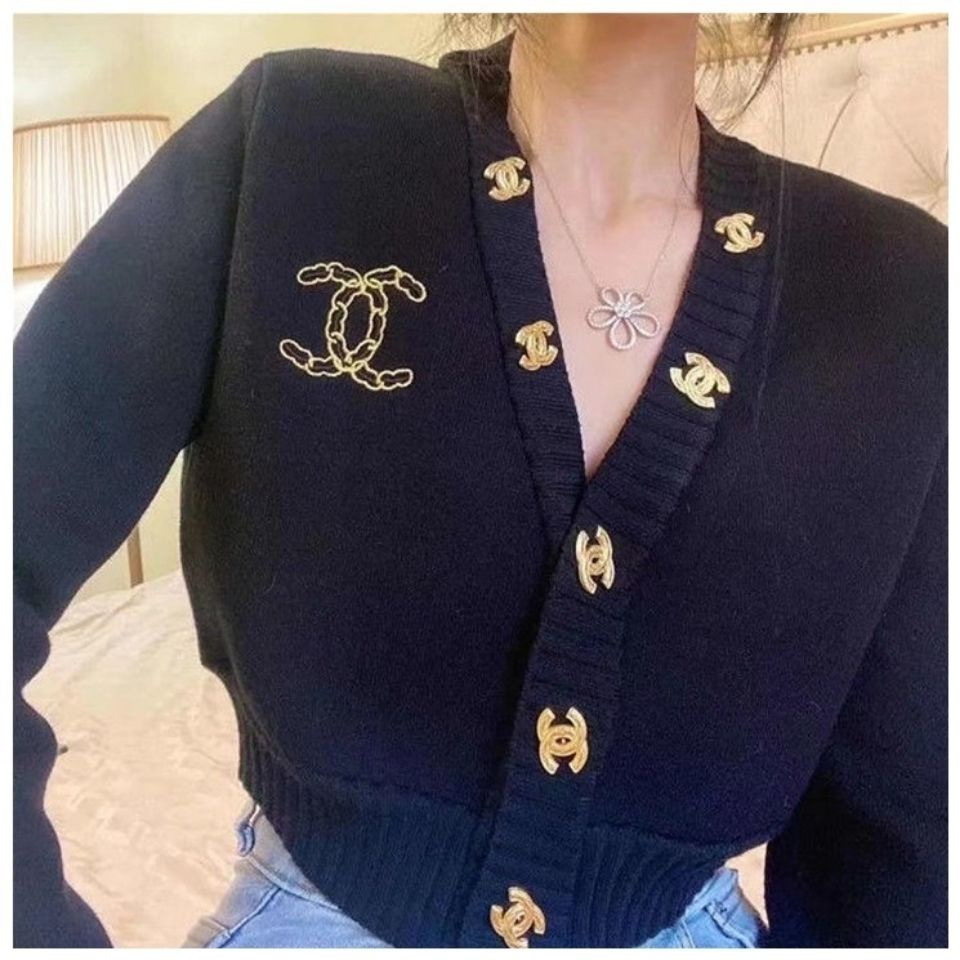 Xiaoxiang Áo Khoác Cardigan Cổ Chữ V Thêu Họa Tiết Thời Trang Mùa Xuân 2022
