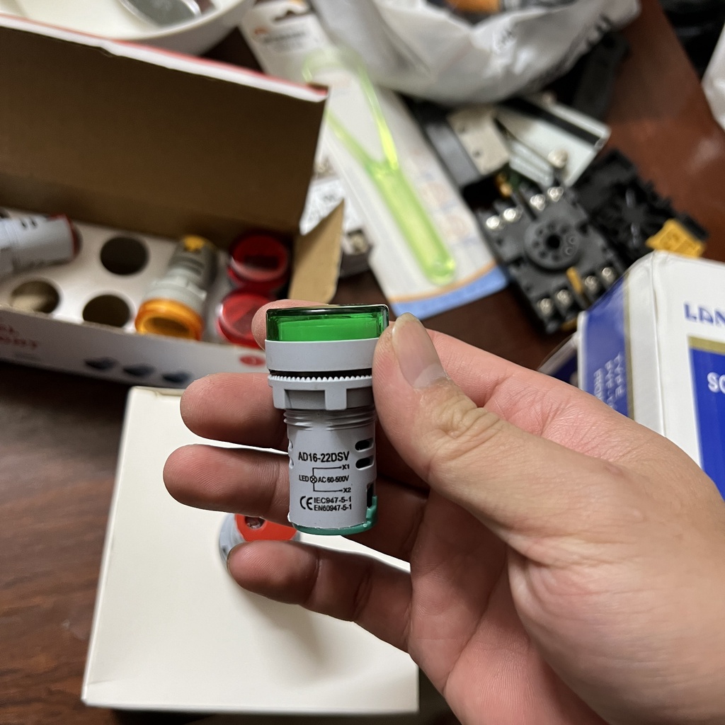 Đèn Báo Volt AD16-22DSV Phi 22, Đèn Báo Hiển Thị Điện Áp Vôn Kế