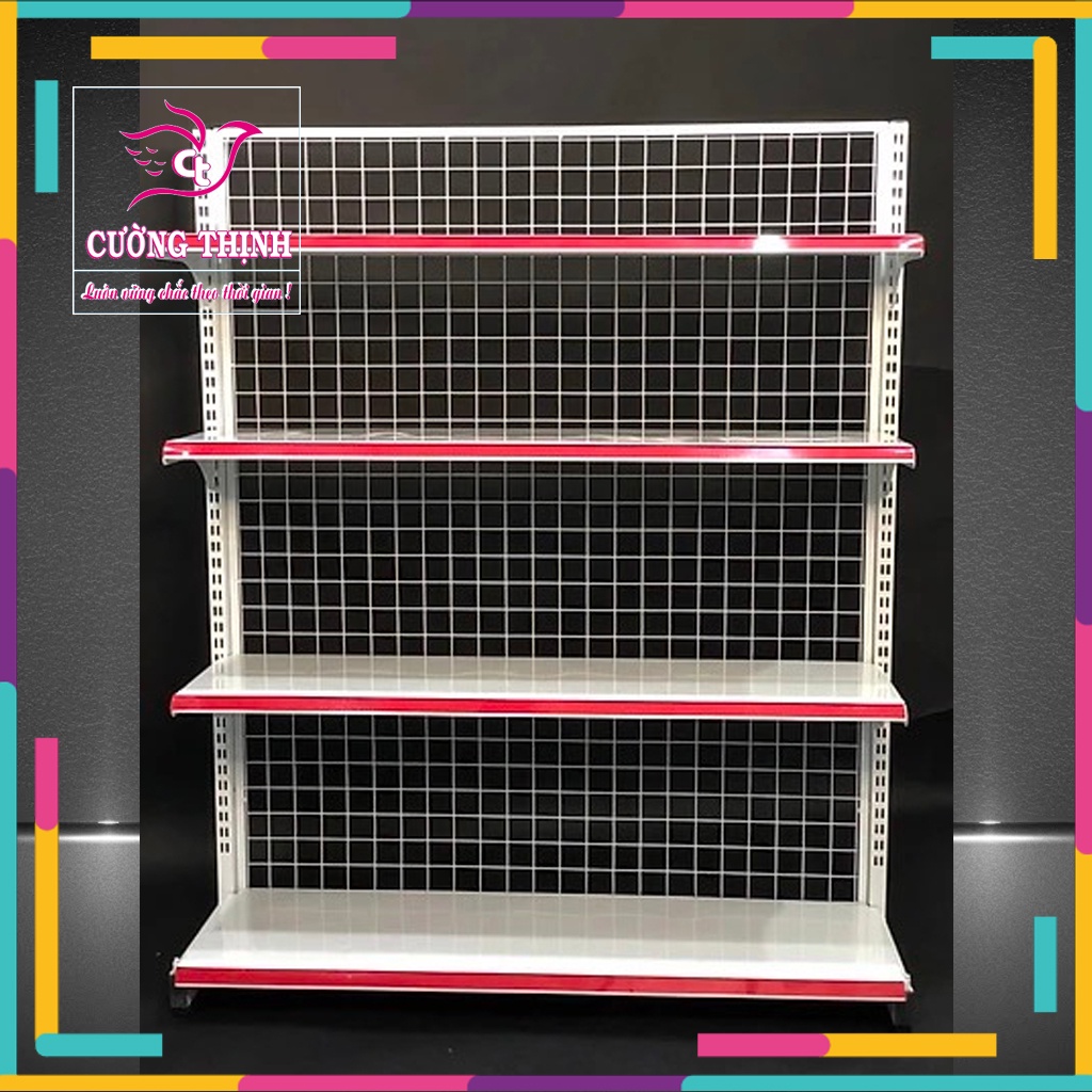 Kệ Siêu Thị Đơn Áp Tường (1 măt) Dài 120 Rộng 35 Cao 150cm x 4 Tầng