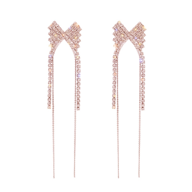 Khuyên Tai Cao Cấp Đính Nơ Tua Rua Thanh Lịch