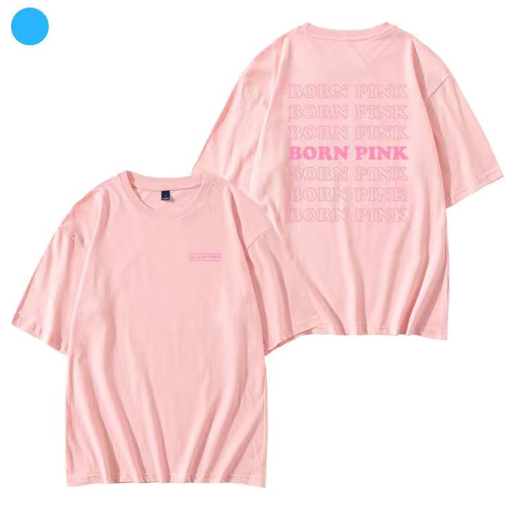 Áo Thun Cotton Tay Ngắn Cổ Tròn Dáng Rộng In Hình BLACKPINK BORN PINK Concert JISOO JENNIE Ross Phong Cách Hàn Quốc Thời Trang Cho Nữ