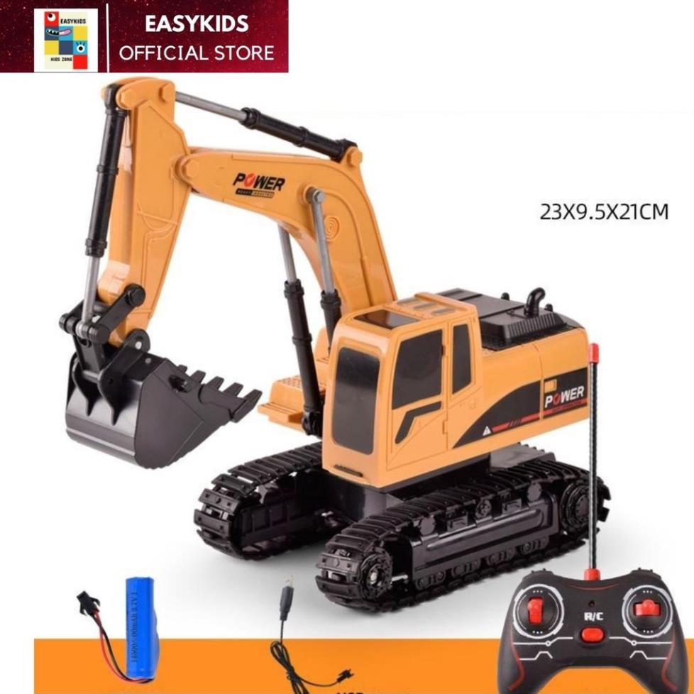 Đồ chơi máy xúc, đồ chơi điều khiển từ xa có sạc, đầu múc 5 kênh EASYKIDS