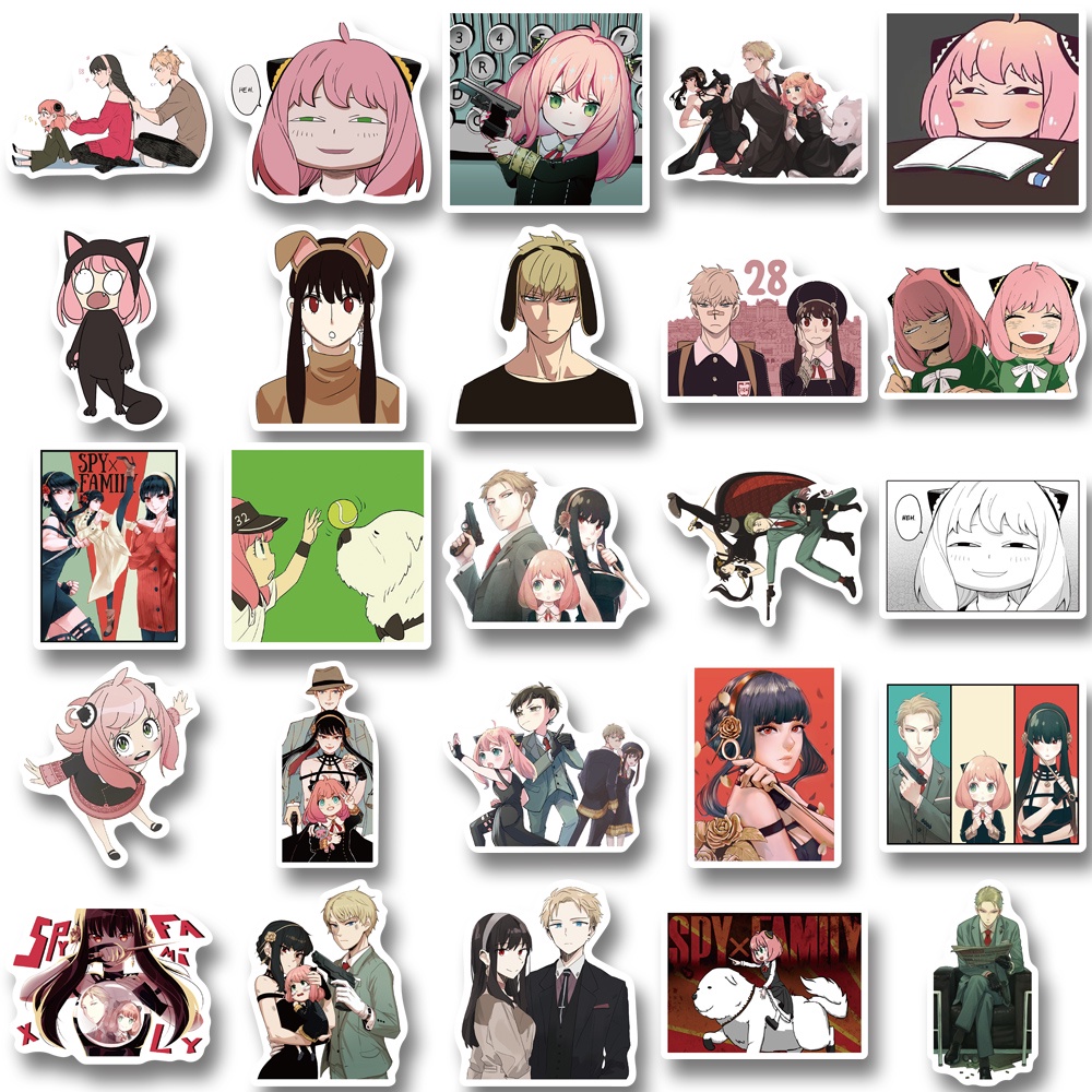 Bộ 50 Miếng Dán Hoạt Hình Chống Thấm Nước Trang Trí Laptop / Cốc Nước Cho Bé