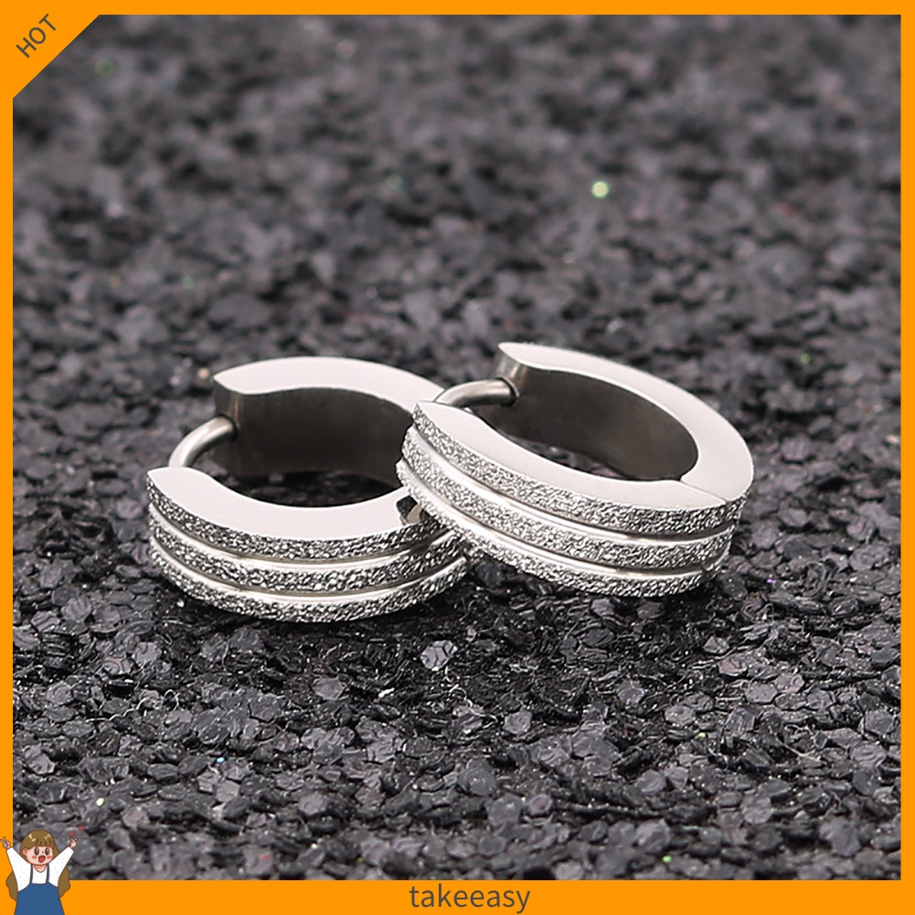 Khuyên tai tròn bằng thép không gỉ thời trang cá tính cho nam và nữ