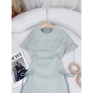 ĐẦM BODY RÚT EO MÀU XANH
