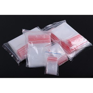 Túi zip chỉ đỏ thúi có khóa zip miệng túi- đựng đồ tiện dụng ,dày dặn - combo 10 túi