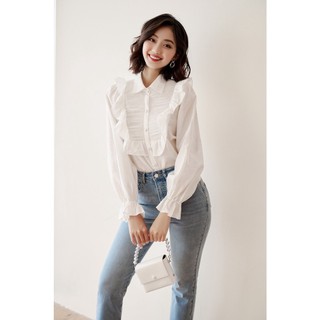 OLV - Quần Slit Hem Jeans In Blue